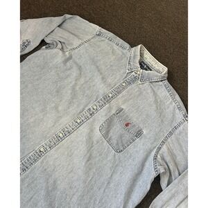 Vintage Polo Ralph Lauren Denim Big Shirt Mens Size XXL Pony Logo Pocket Preppy